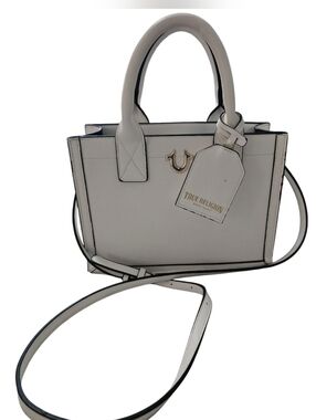 True Religion Ivory Leather Mini Satchel